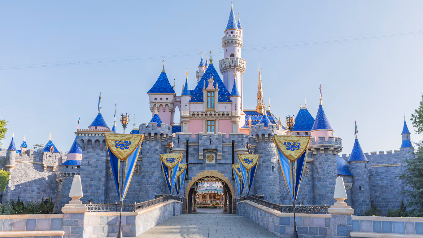California Man Arrested After Threatening Violence and Bombs During VP’s Disneyland Family Trip sleeping beauty castle exterior 16x9 1